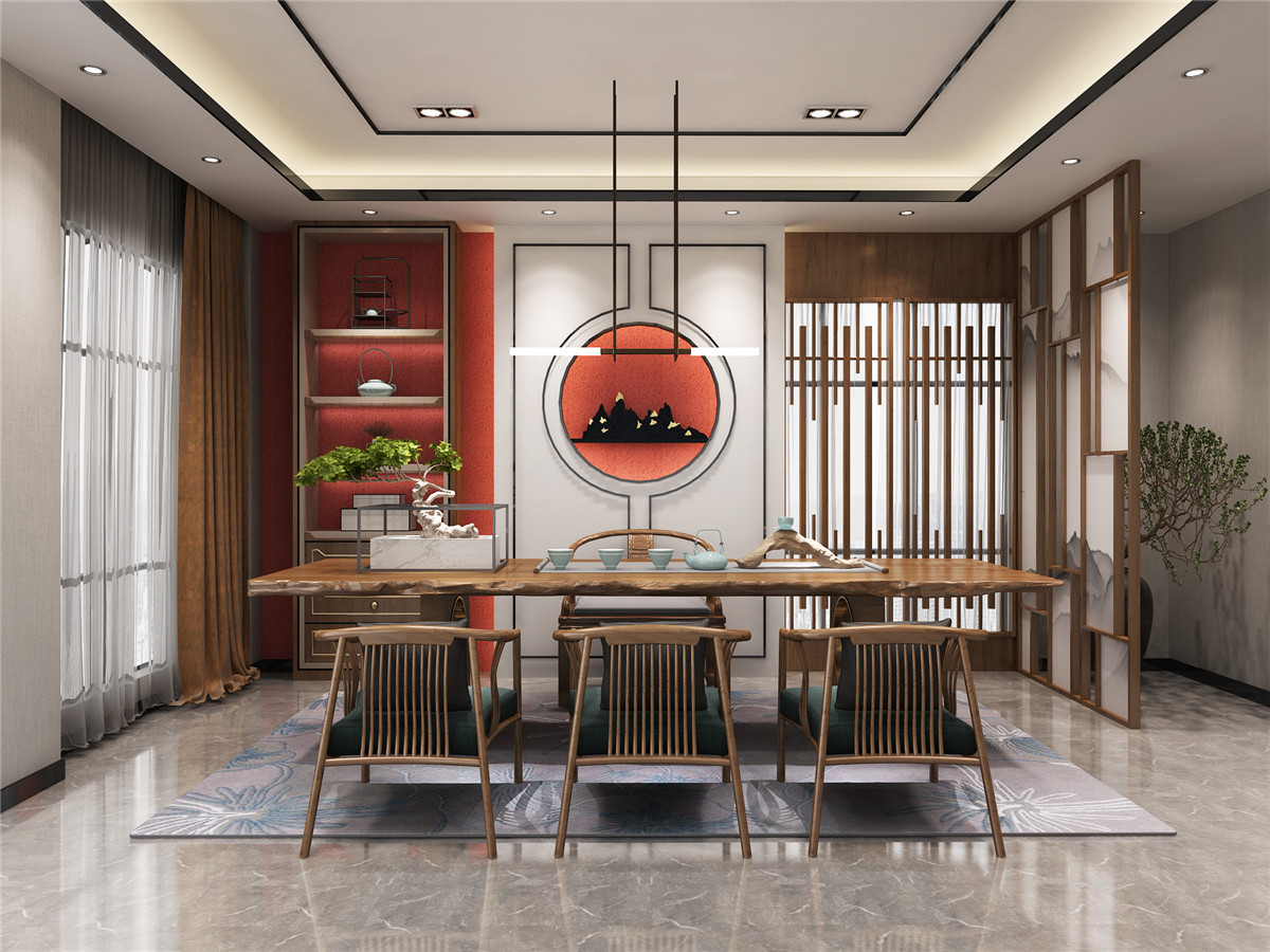 郑州福景医药公司中式办公楼装建成效图