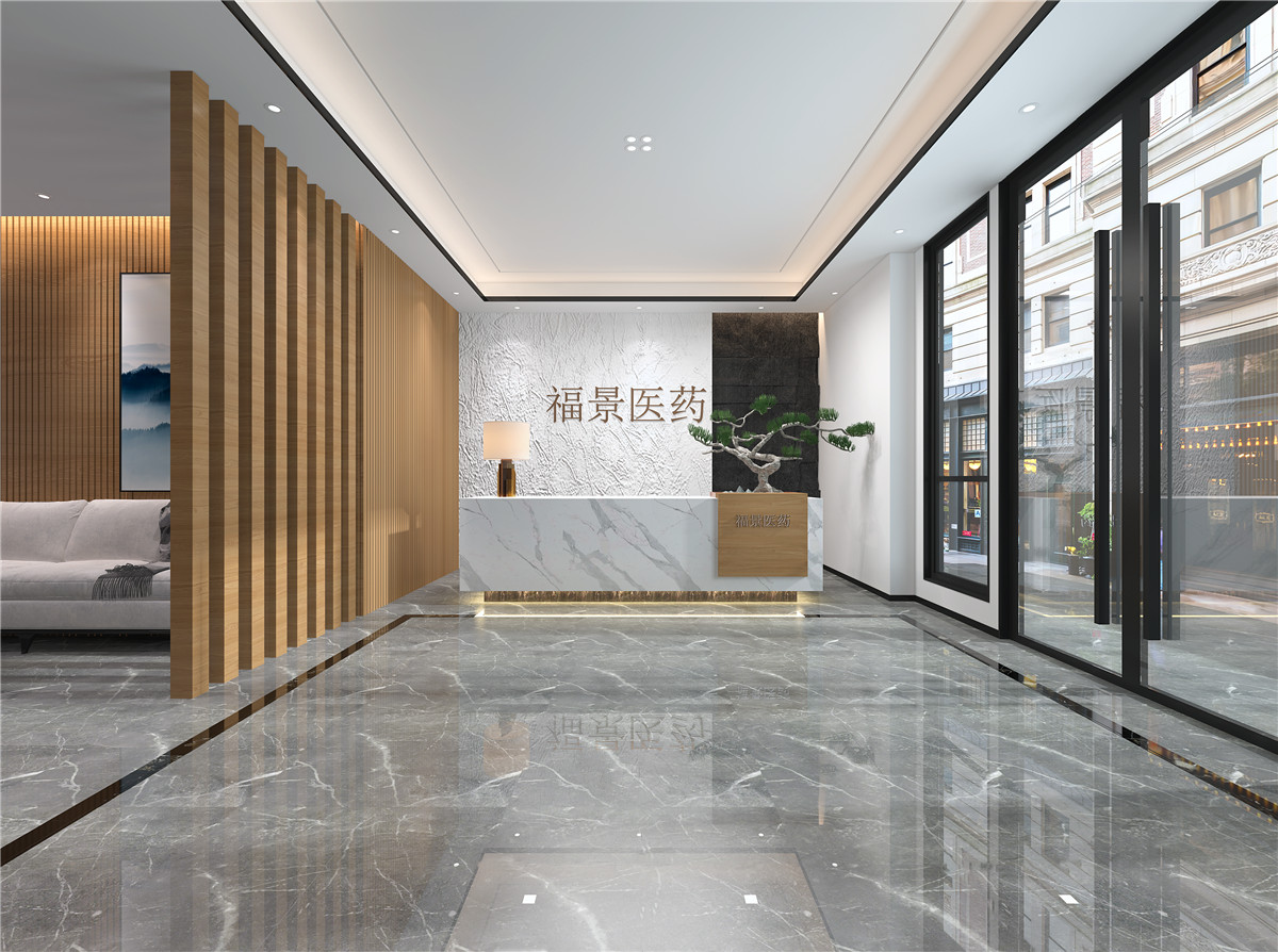郑州福景医药公司中式办公楼装建成效图