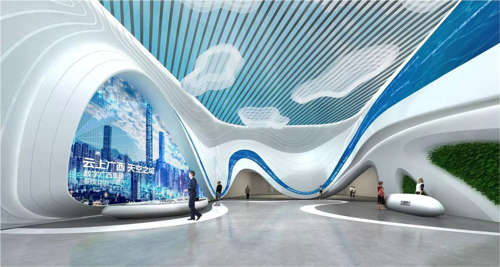 郑州科技风展厅装建设计成效图