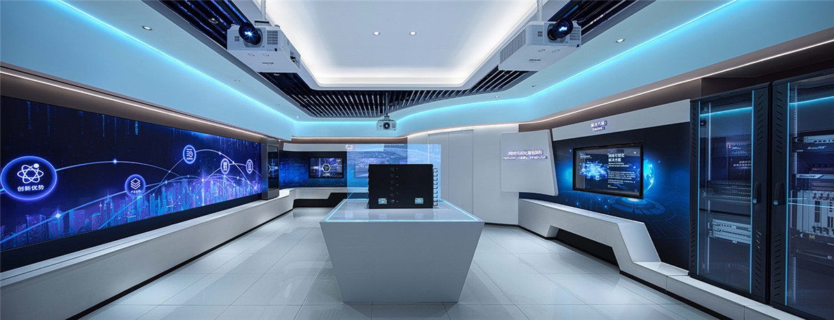 郑州办公展厅设计-恒智科技公司展厅装建实景图