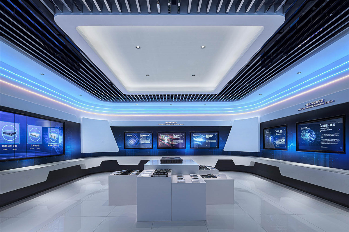 郑州办公展厅设计-恒智科技公司展厅装建实景图