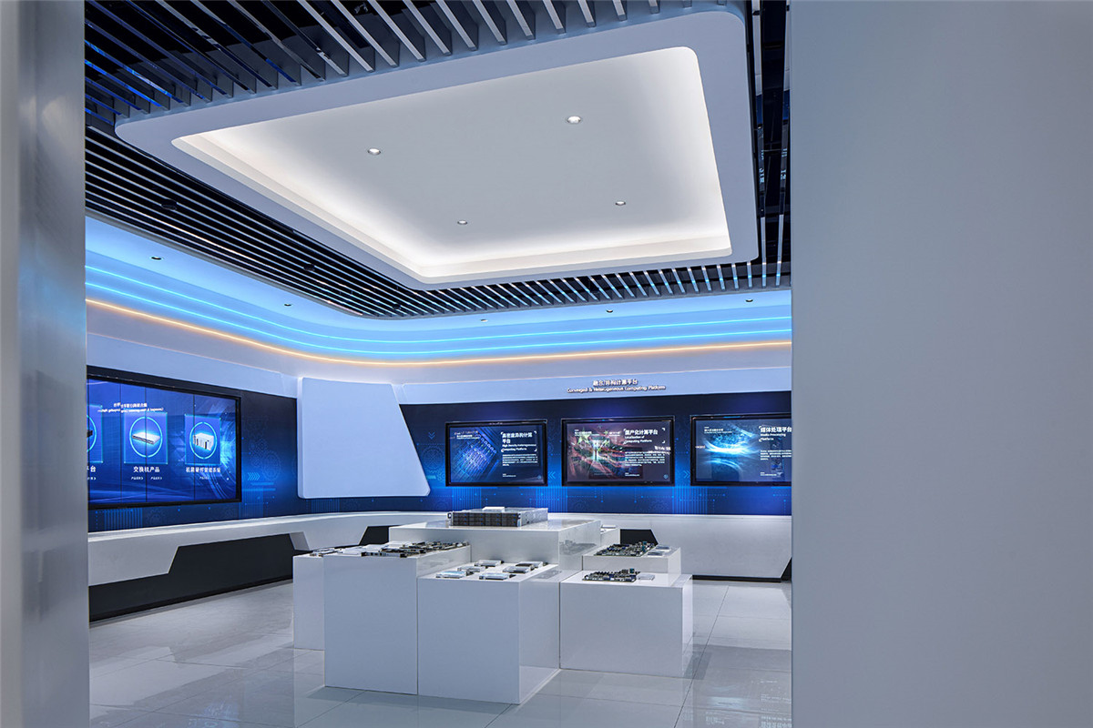 郑州办公展厅设计-恒智科技公司展厅装建实景图