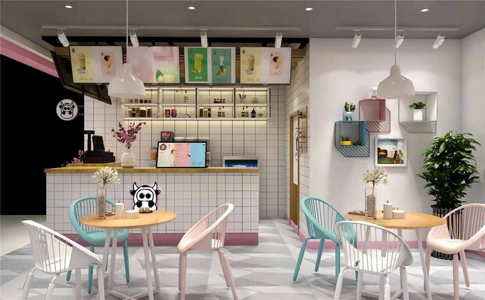 郑州酸奶牛奶茶店装建公司设计案例