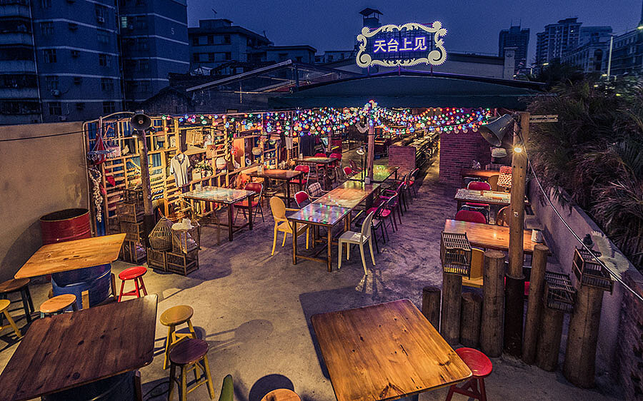 郑州露台上见烧烤店装建公司设计案例