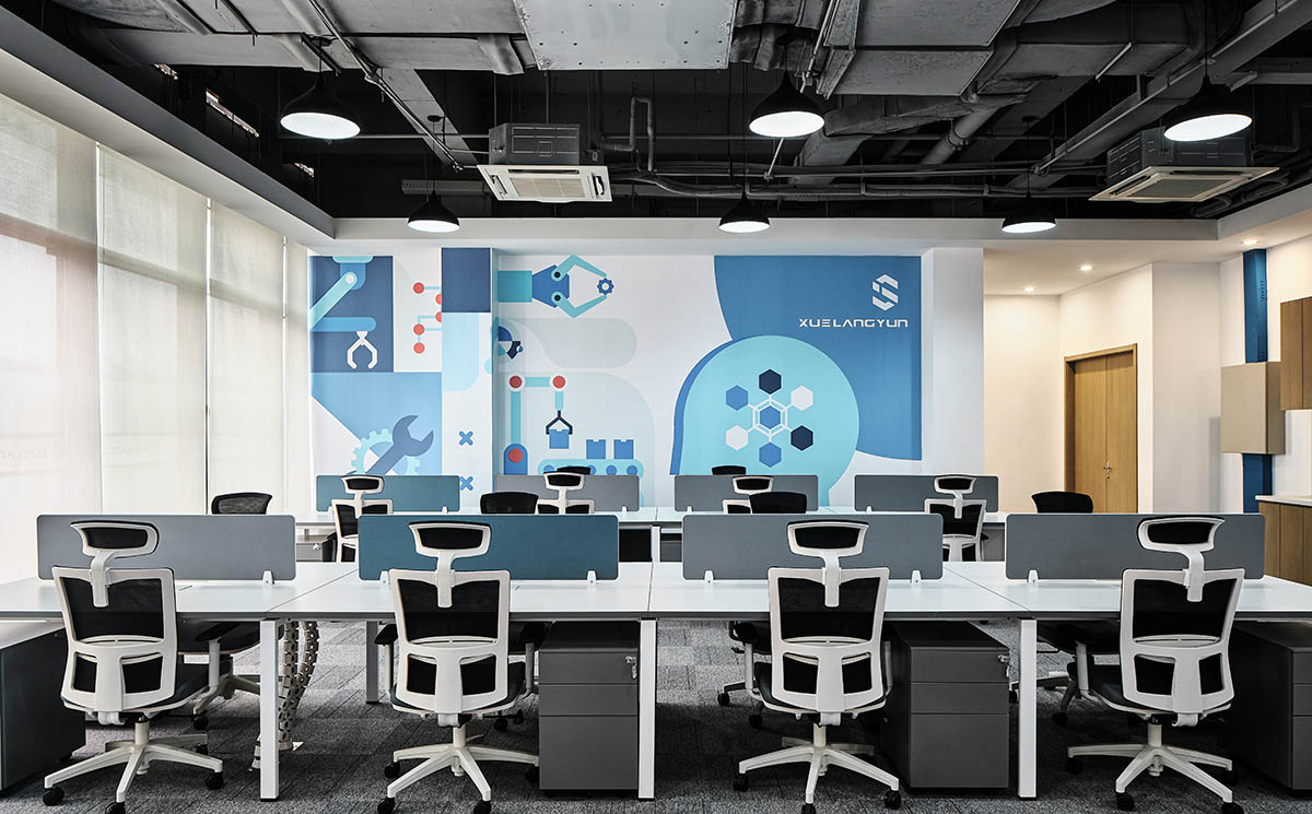 雪浪云科技公司现代极简风办公室装建设计案例(图5)