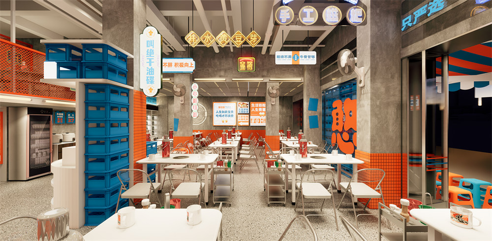 烟火气商人风现熬牛骨火锅店装建设计案例(图6)