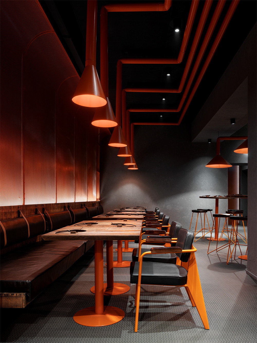 金属工业风牛肉投币烧烤店装建设计规划(图1)