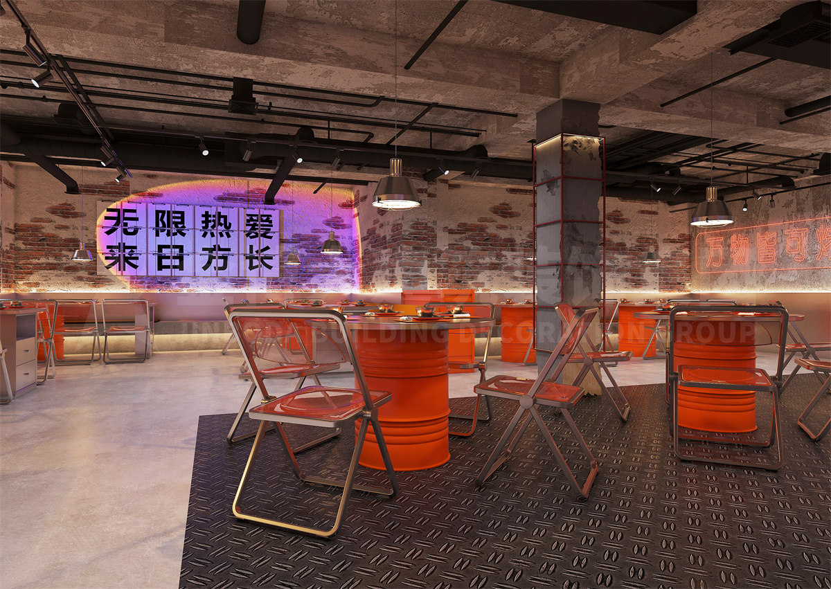 山东许昌76号烧烤店装建设计成效图